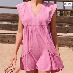 daily practice by anthropologie short sleeve mini cotton dress